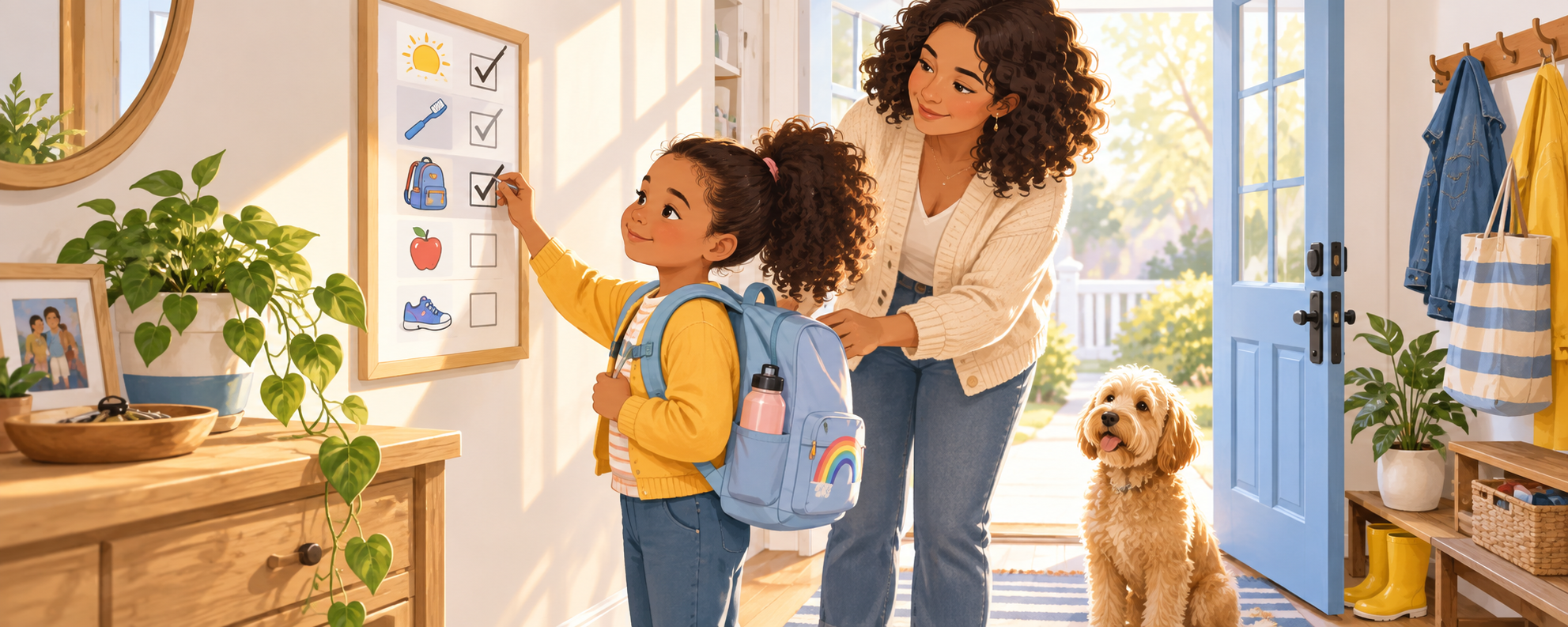 Illustration accompanying a guide to children's everyday routines